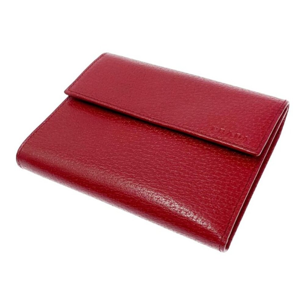 Prada Leather Trifold Wallet Red Trifold Wallet - Picture 4 of 8